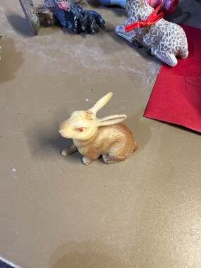 Vintage Small Brown Resin Bunny Rabbit Figurine Easter Decor